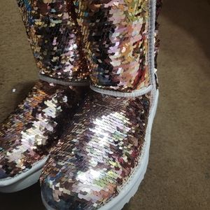 Uggs gold flaked boots